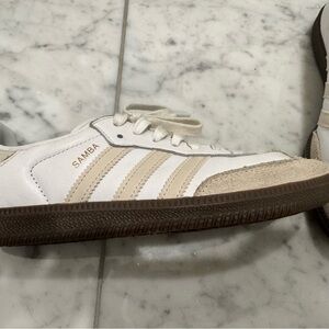 Adidas White and Tan Sneakers